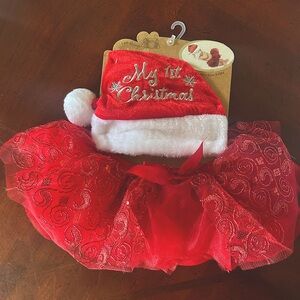 NWT Two Piece Tutu Christmas Set Sz 0-12mos